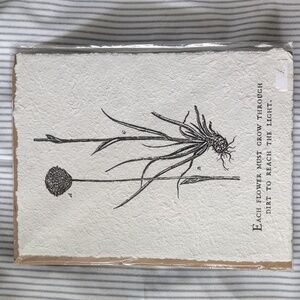 Each Flower Must Grow Botanical Handmade Paper Print by Sugarboo & Co nwt